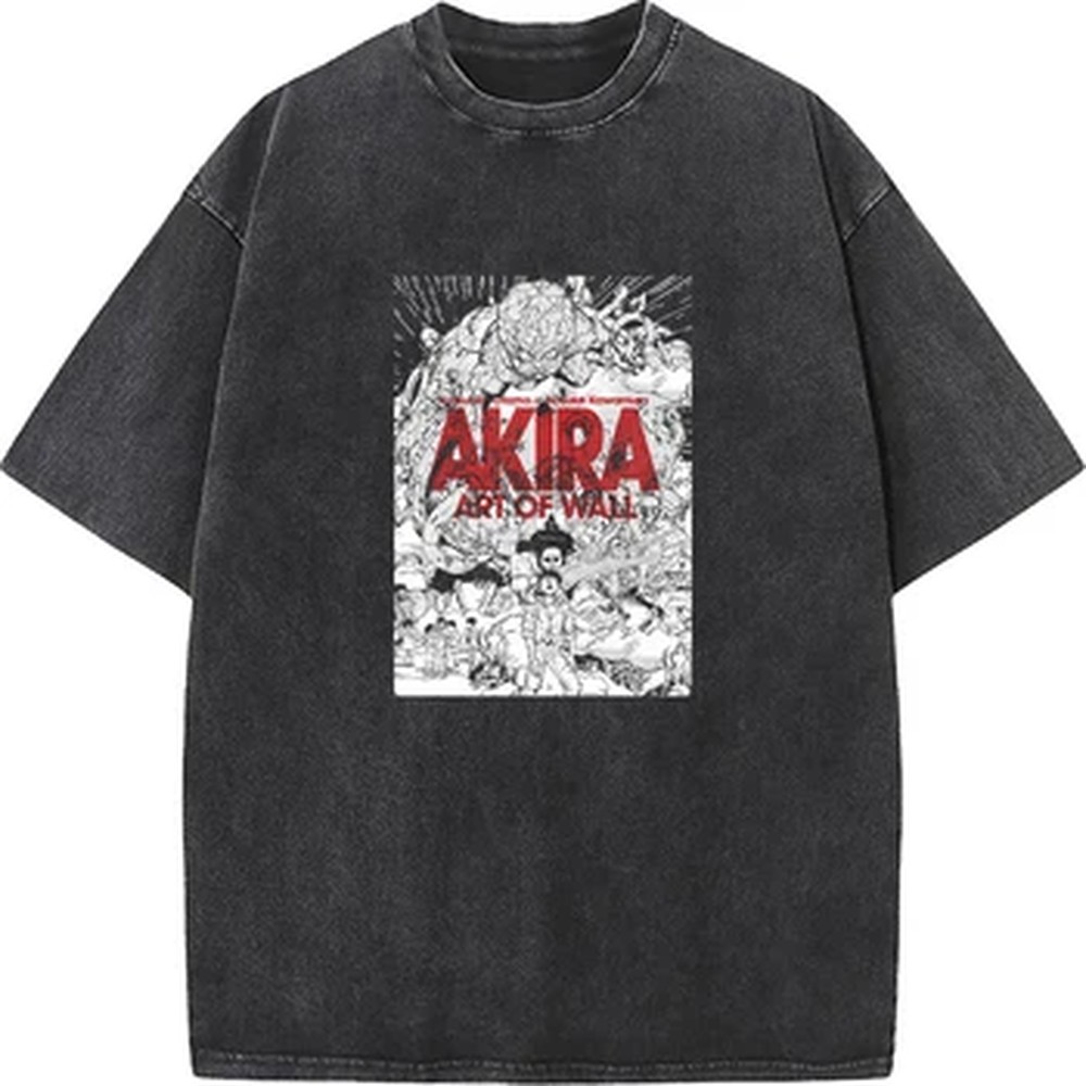 Vintage Summer Clothing Men - Koszulka z grafiką mangi Akira, vintage,