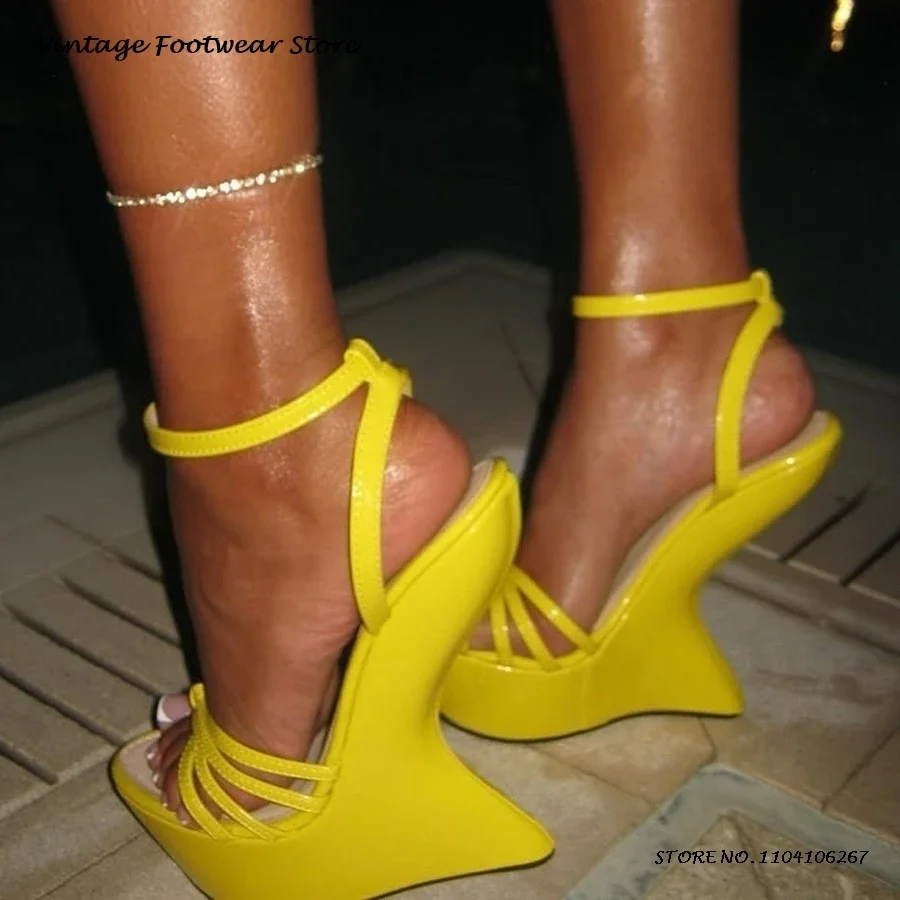 Summer Clothing Colors - Candy Color Platform Strappy Sandals Novelty