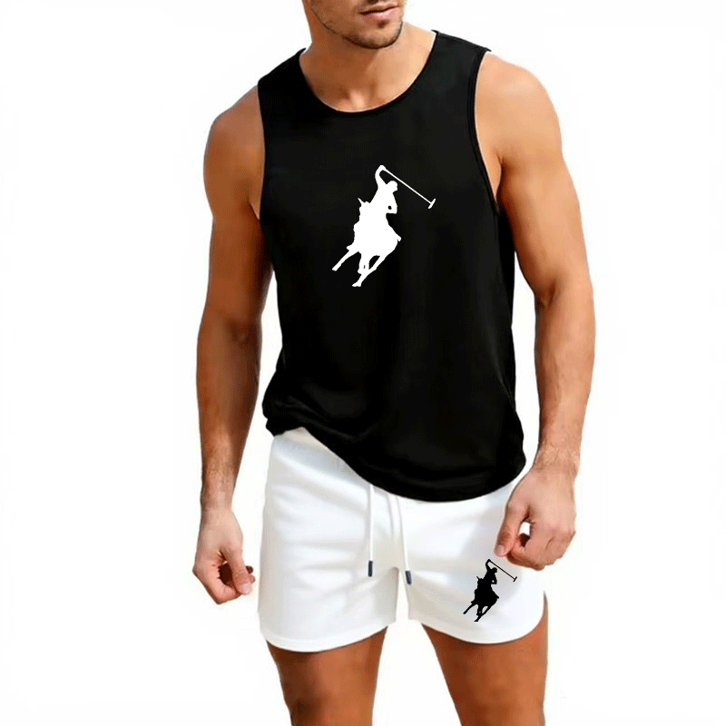 Summer Clothing Trends - Męski letni zestaw: kamizelka i szorty,