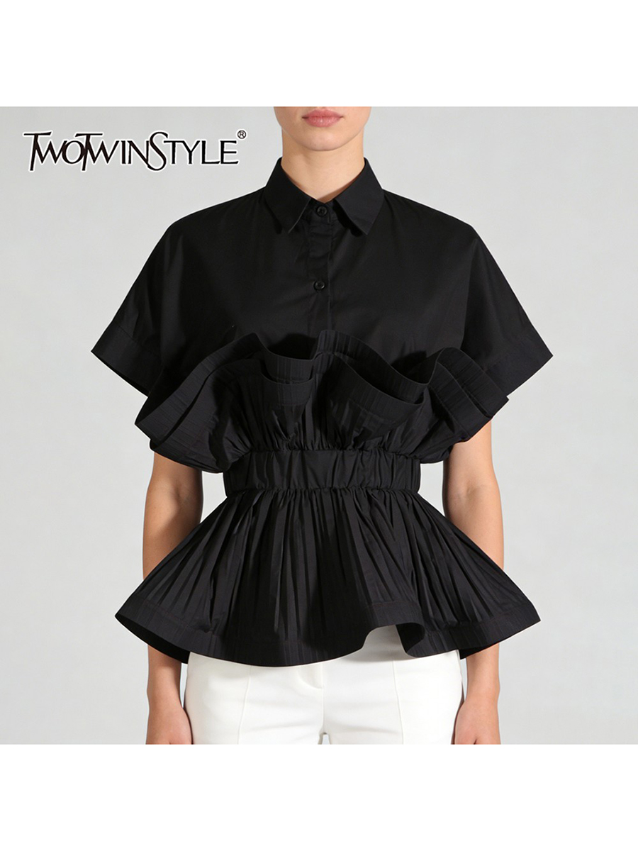 Summer Clothing Trends For Women - TWOTWINSTYLE Modna koszula damska z falbanami