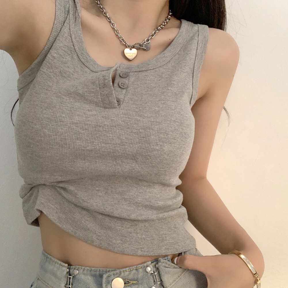 Summer Clothing Teens - Tank top dla kobiet prążkowana bluzka