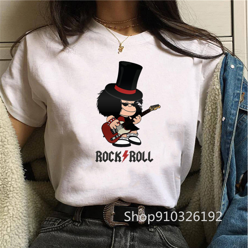 Summer Clothing Teens - Rock Roll Mafalda tshirt Funny Printed
