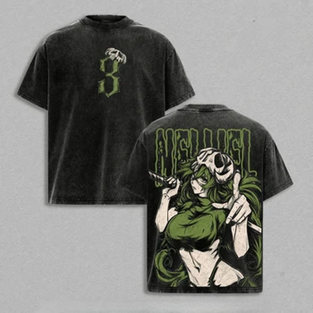 Vintage Summer Clothing Men - Koszulka z nadrukiem anime BLEACH Nelliel