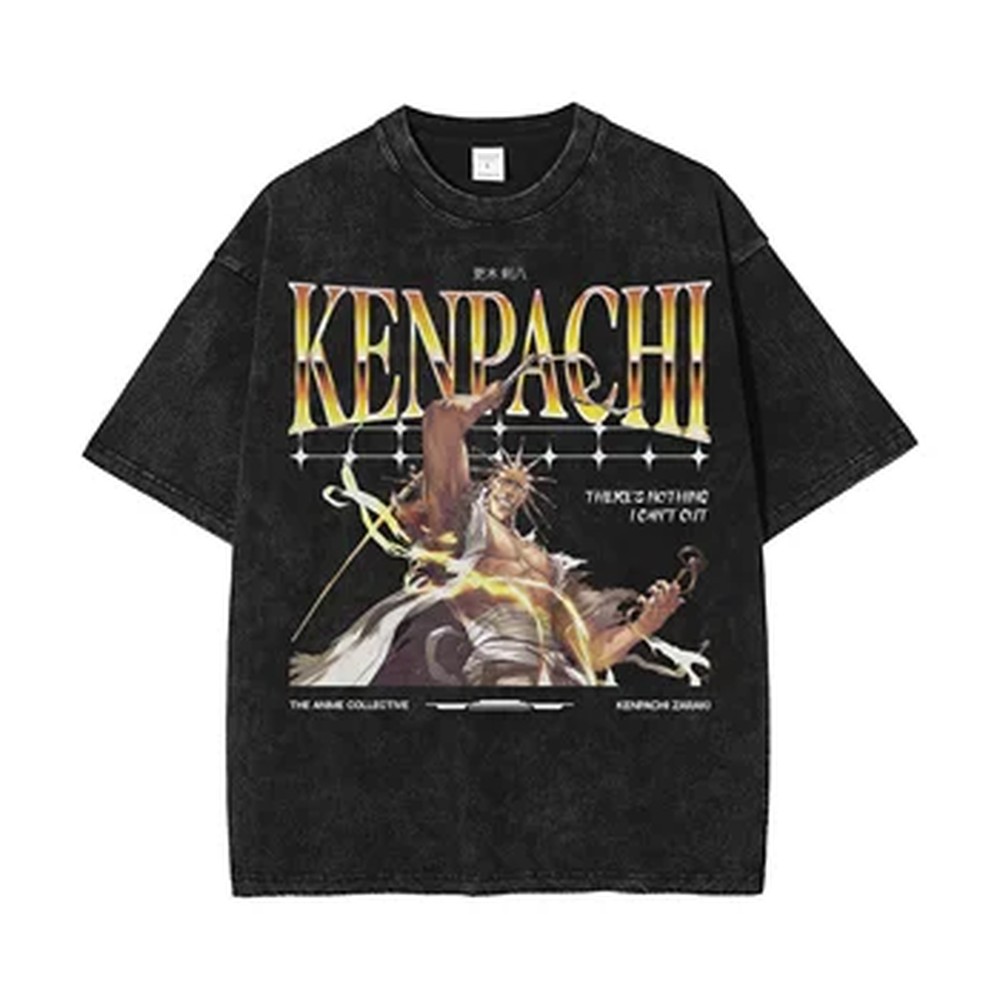 Vintage Summer Clothing Men - Koszulka Anime BLEACH Zaraki Kenpachi 2026