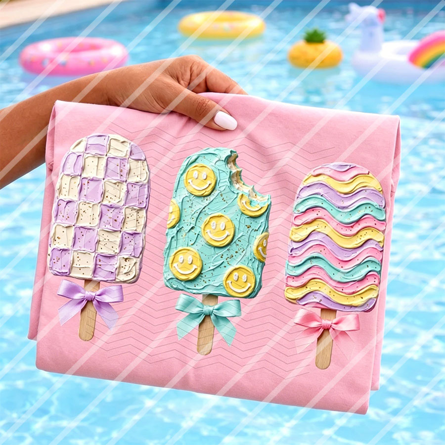 Summer Clothing Fabric - Urocze letnie naklejki termotransferowe DIY z