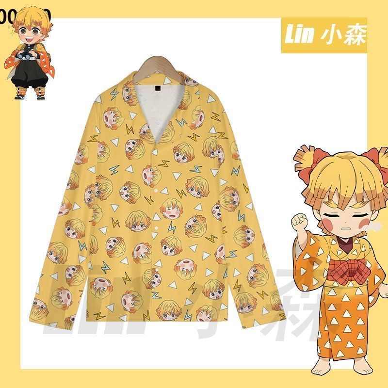 Summer Clothing Teens - Letni Uroczy Zestaw Piżamowy Demon Slayer