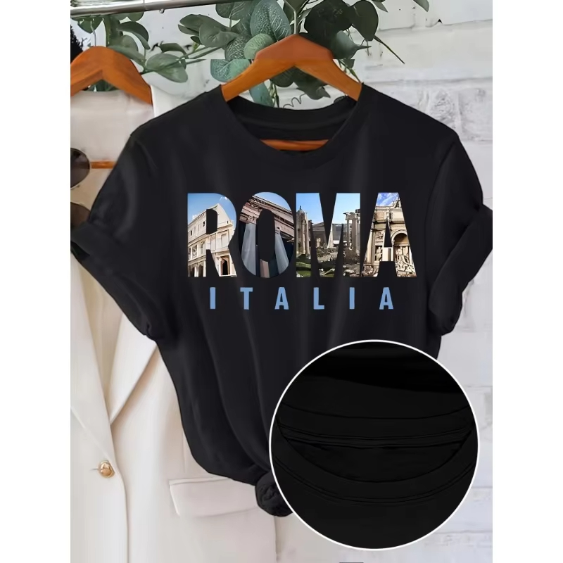Summer Clothing Trends For Women - Koszulka z nadrukiem, modny t-shirt na