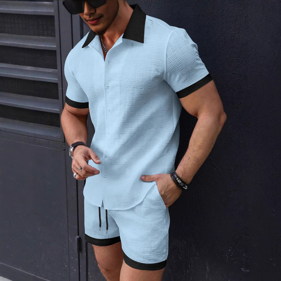 Summer Clothing Sets Men - Modne zestawy męskie: lniany garnitur, koszula