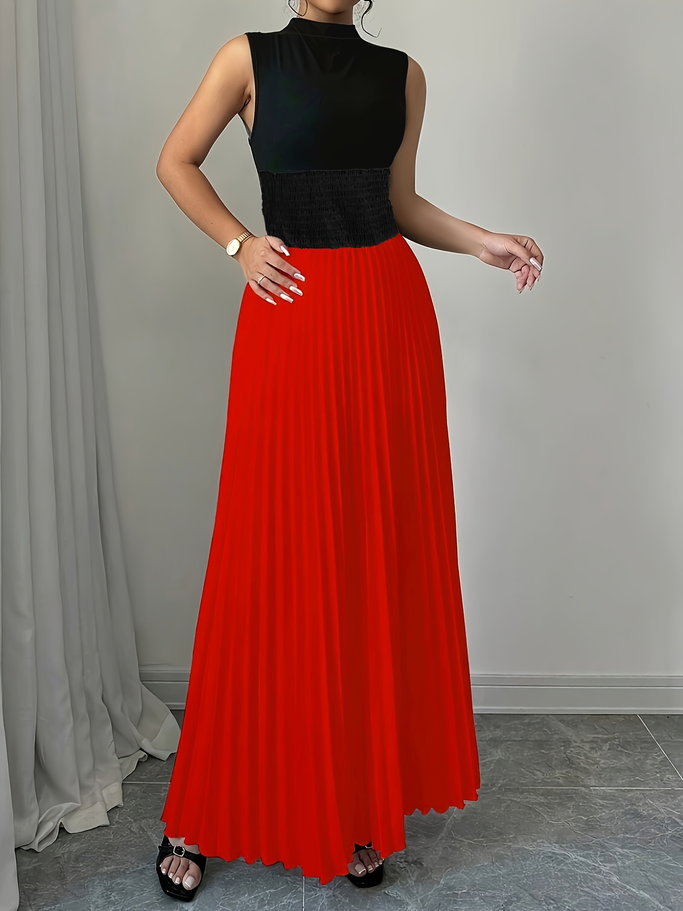 Summer Clothing Colors - Damska sukienka maxi bez rękawów z