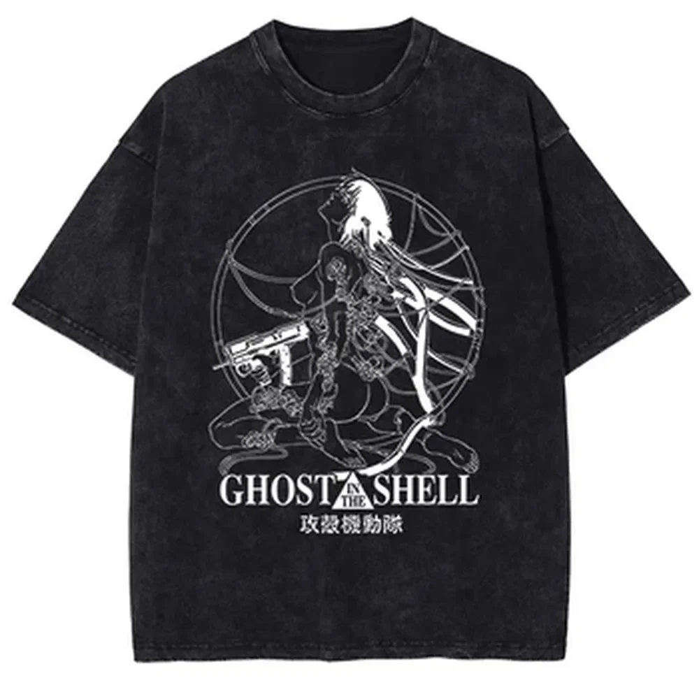 Vintage Summer Clothing Men - Koszulka z grafiką z mangi Ghost