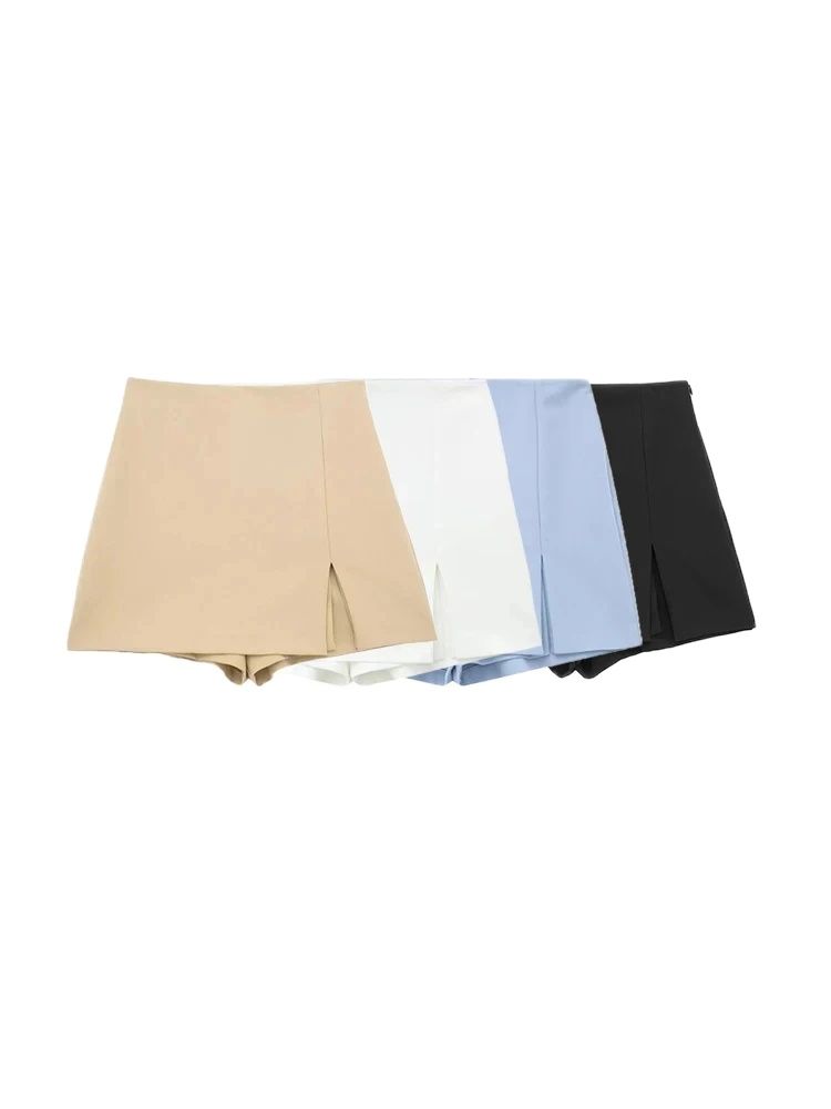 Summer Zara - Damskie spódnico-spodenki z rozcięciem z przodu,