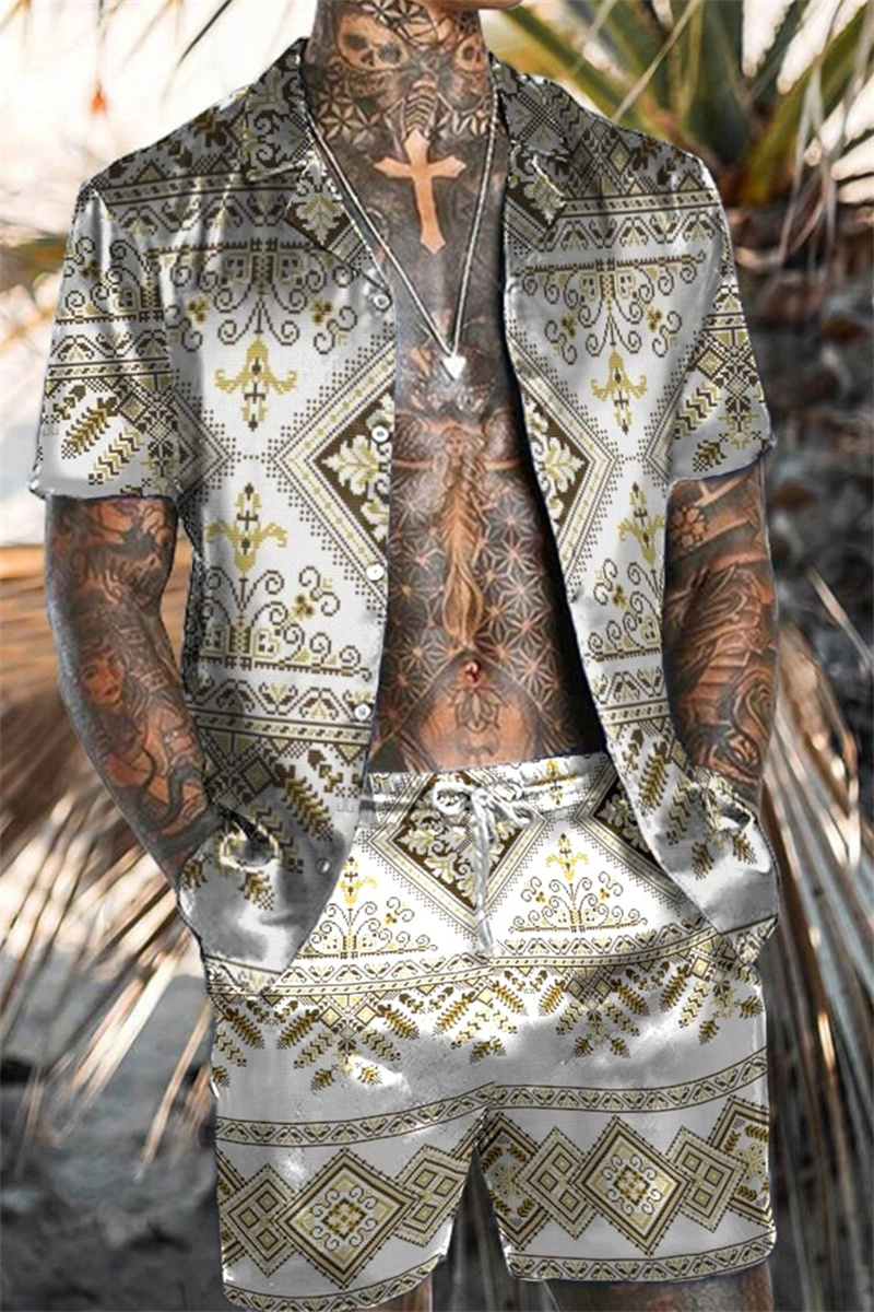 Retro etniczny styl koszulki z – Summer Clothing Sets Men recenzja i cena