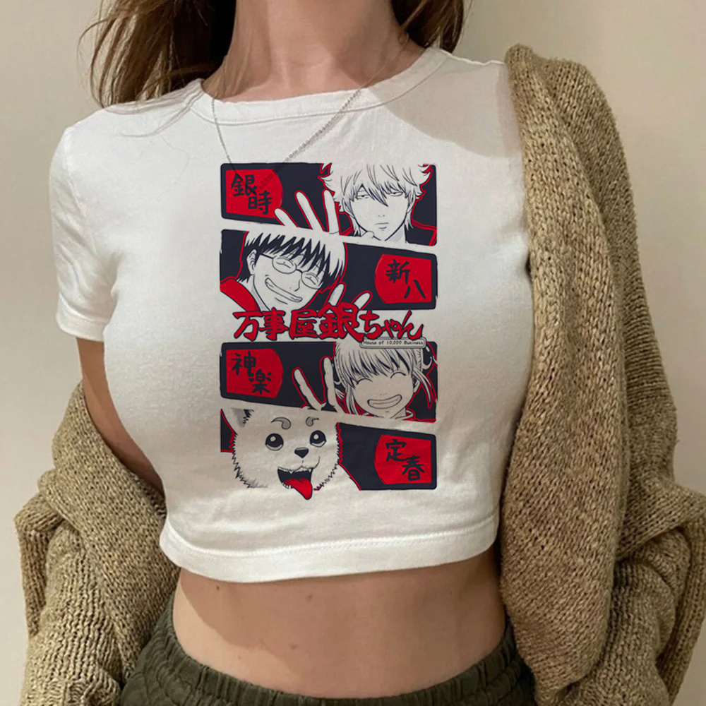 Gintama Samurai Gintoki crop t – Summer Clothing Teens recenzja i cena