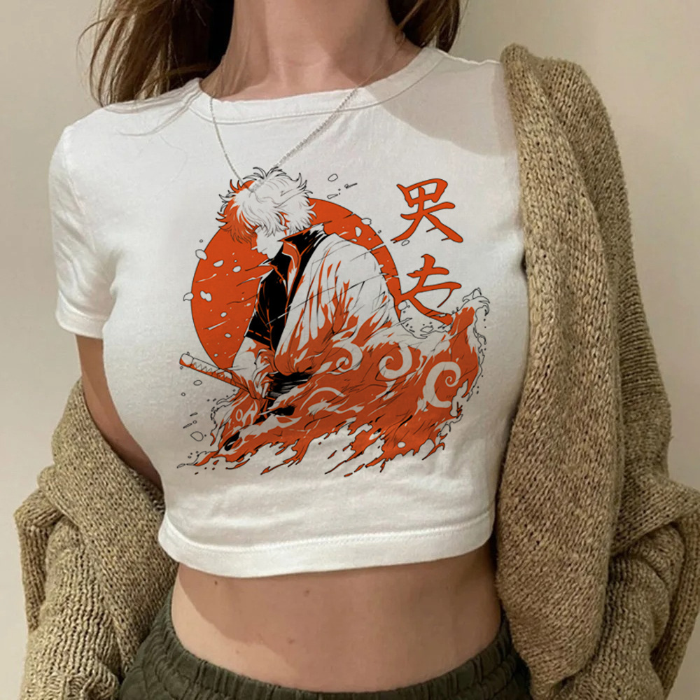 Gintama Samurai Gintoki crop t – Summer Clothing Teens recenzja i cena