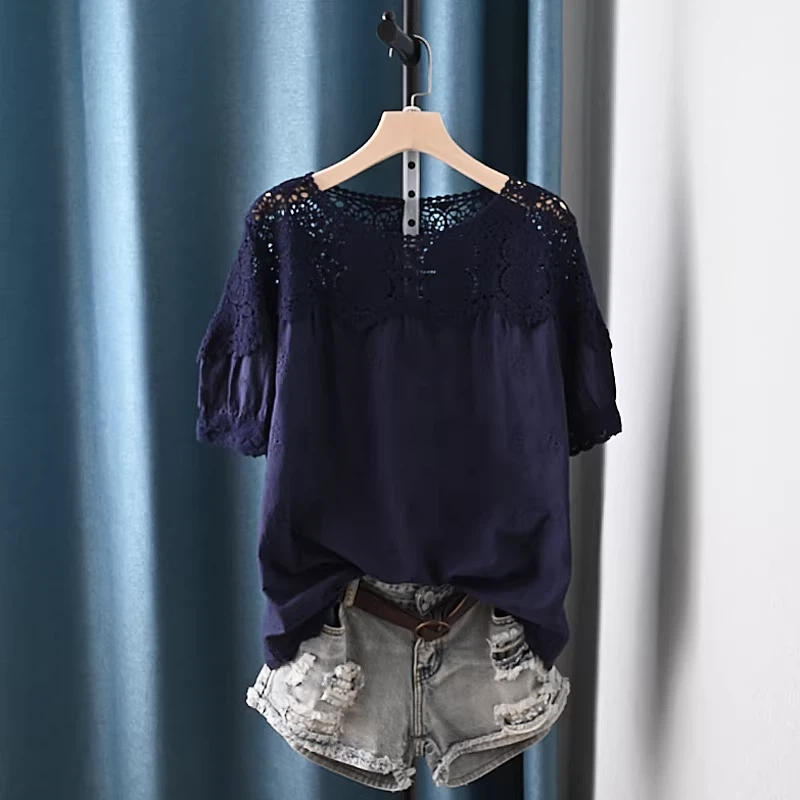 Koszule i bluzki z ażurowymi w – Japan Summer Clothing Women recenzja i cena