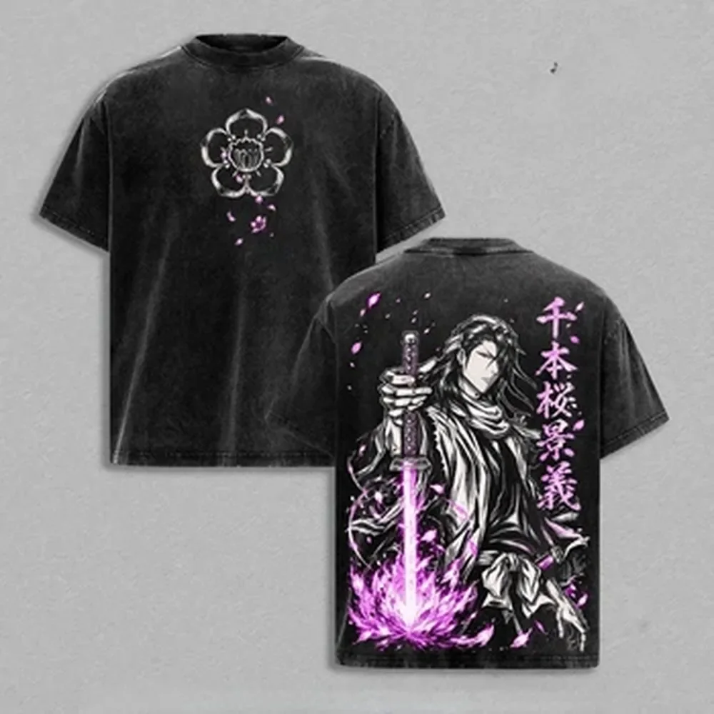 Kuchiki Byakuya BLEACH T-shirt – Vintage Summer Clothing Men recenzja i cena