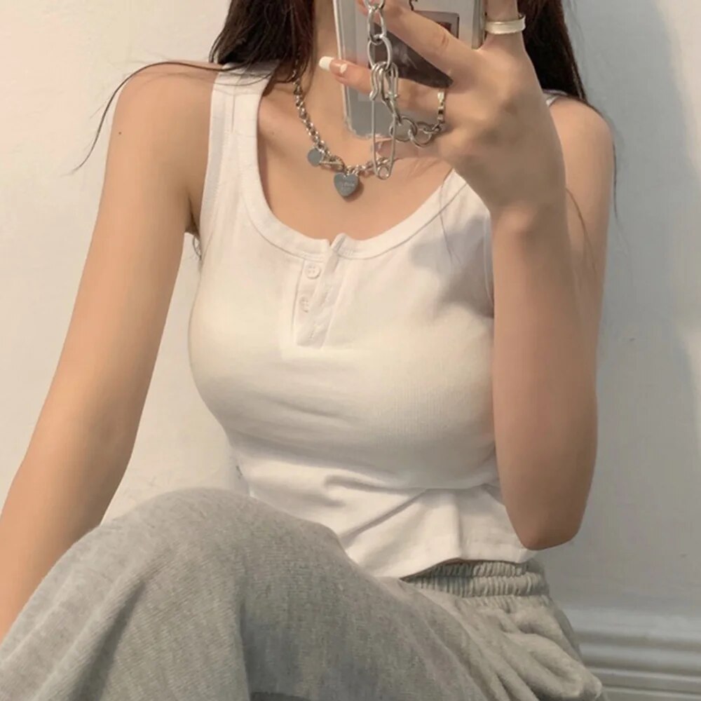 Tank top dla kobiet prążkowana – Summer Clothing Teens recenzja i cena