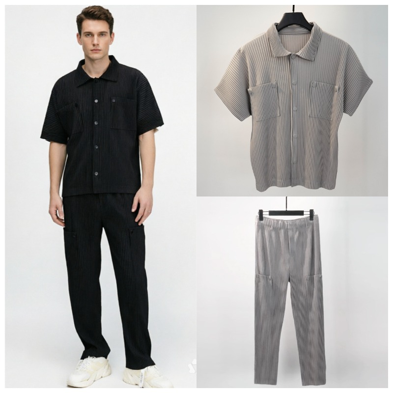 Miyake Plisowana Koszula i Spo – Summer Clothing Sets Men recenzja i cena