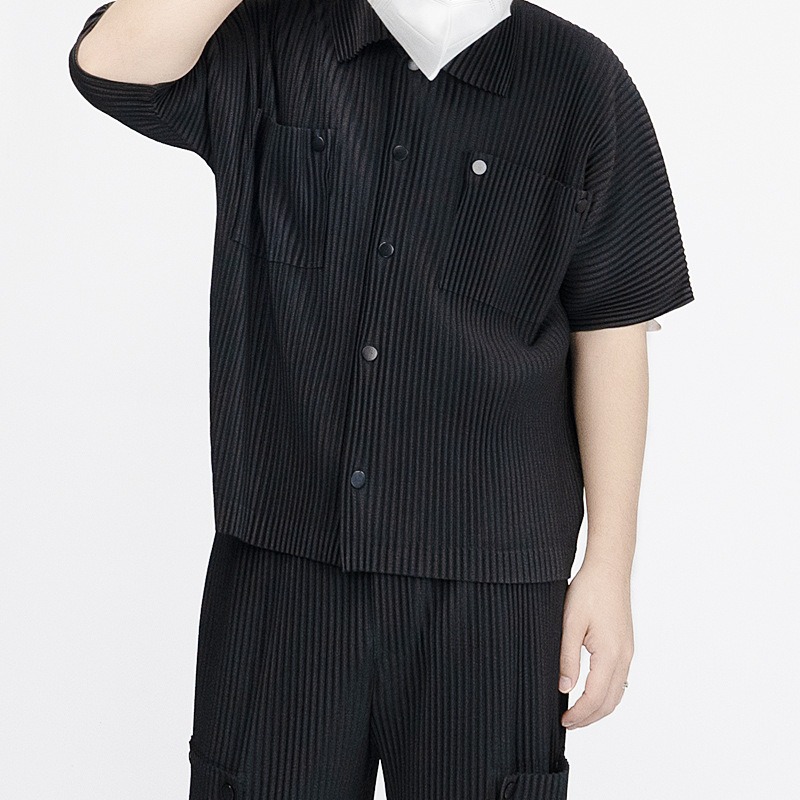 Miyake Plisowana Koszula i Spo – Summer Clothing Sets Men recenzja i cena