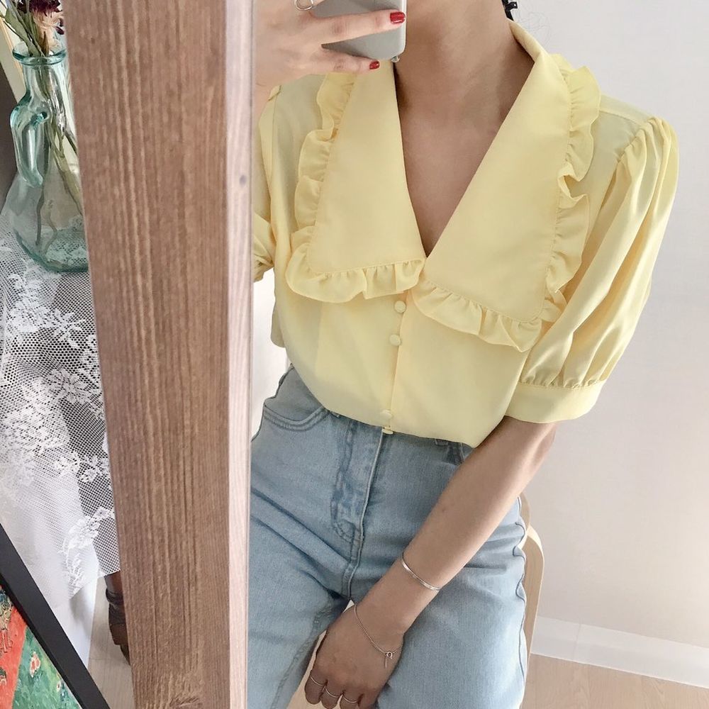 Bluzki damskie Solidne falbany – Summer Clothing Teens recenzja i cena