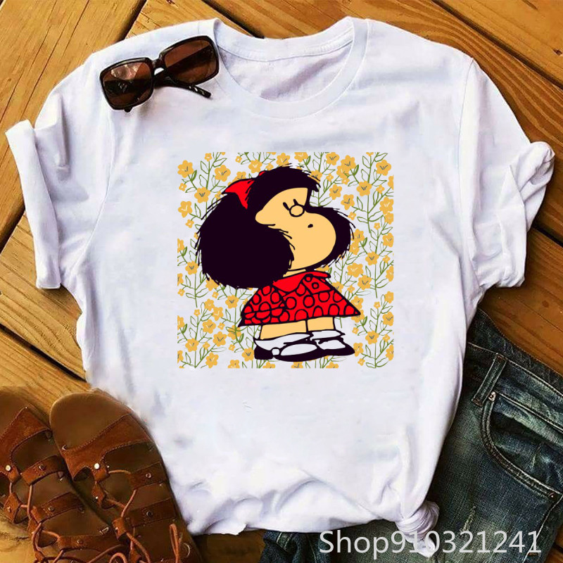 Rock Roll Mafalda tshirt Funny – Summer Clothing Teens recenzja i cena