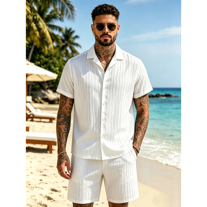 Męski letni zestaw casualowy,  – Summer Clothing Sets Men recenzja i cena