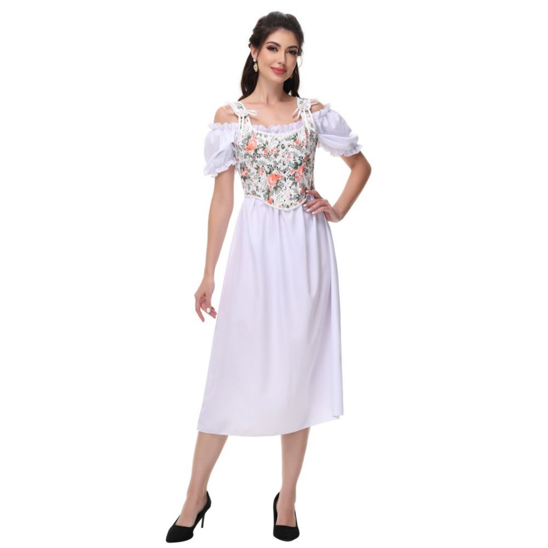 Letnia biała bawełniana solidn – Summer Victorian Clothing recenzja i cena
