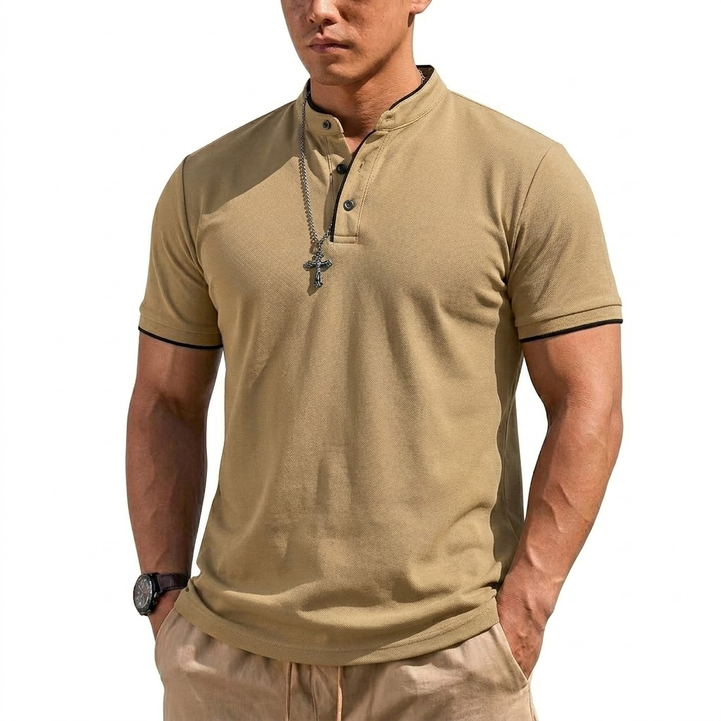 Letnia koszulka Henley z krótk – Summer Clothing Line recenzja i cena