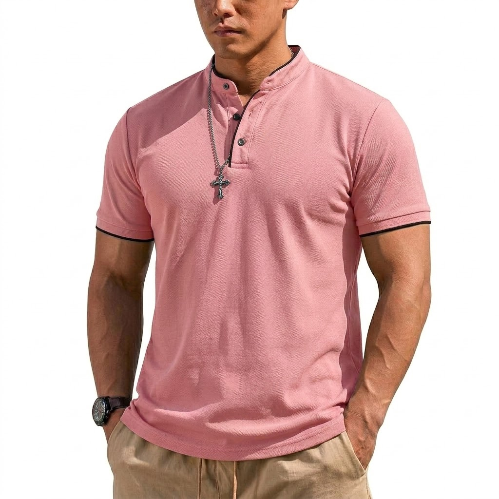 Letnia koszulka Henley z krótk – Summer Clothing Line recenzja i cena