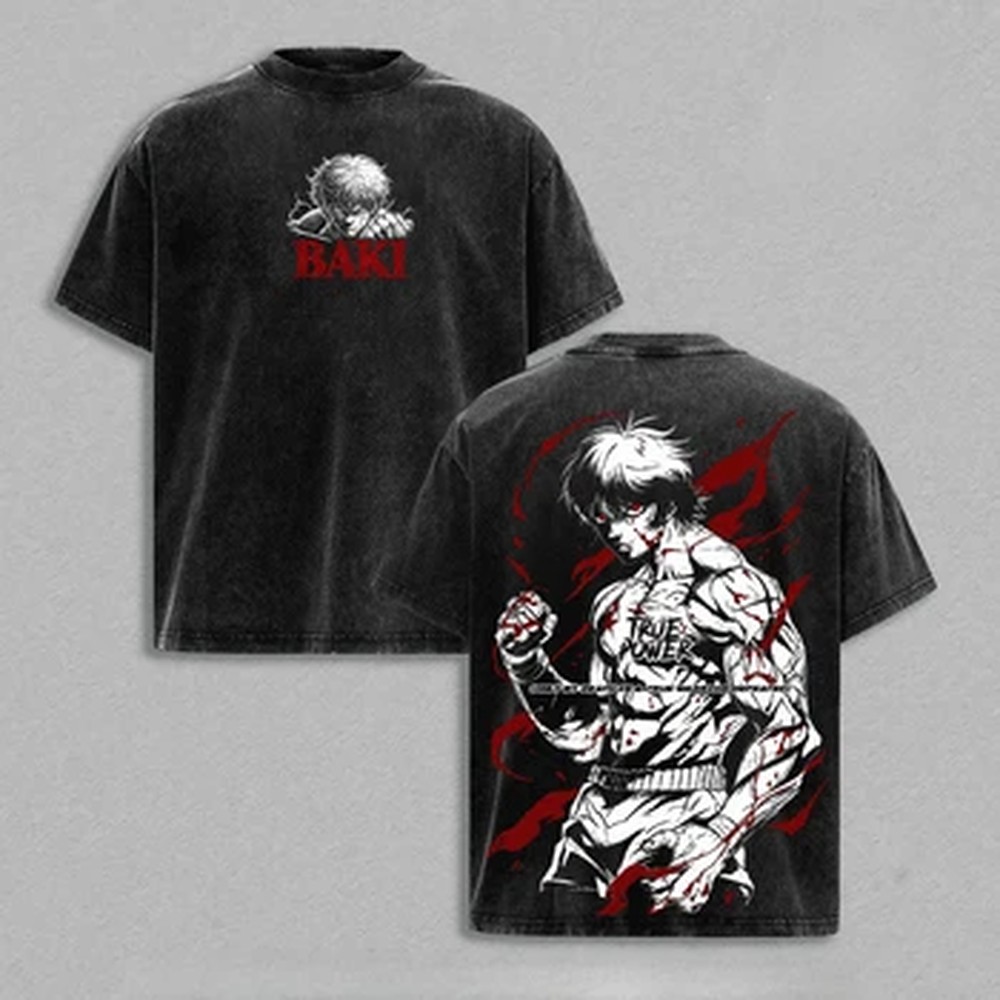 Japońskie anime Baki - koszulk – Vintage Summer Clothing Men recenzja i cena